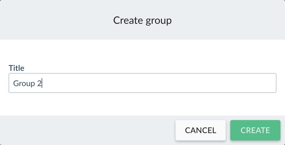 Creating groups Project members can be divided in different groups to enable group work.