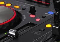 Controls include an alphabetic search function for fast, convenient track selection, Hot Cue Fader Start, and a slip mode for looping, reversing and scratching without