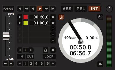 Internal Mode INT mode allows playing tracks without external vinyl (or CD) control. INT mode has a start / stop function and a virtual pitch slider.