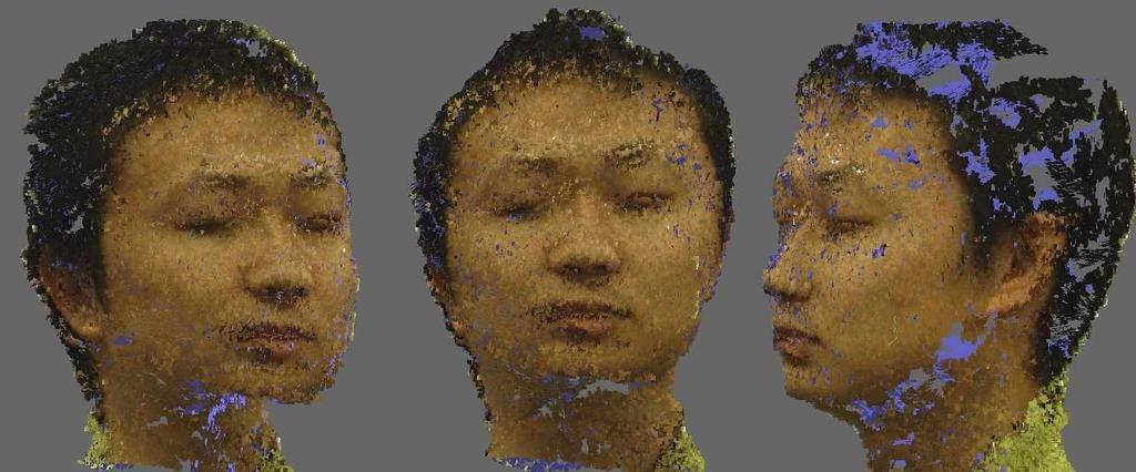 Figure 7: Reconstructed 3D face using 70 images (a) skull reconstruction using PMVS (b) skull reconstruction using proposed approach Figure 8: Reconstructed 3D Human Upper Body above steps.