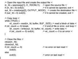 An Example Program Using File System Calls (2/2) 31 Memory-Mapped Files (a) Segmented process before mapping files