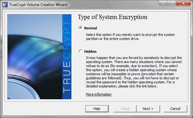 allow the process to continue.) You will now be presented with the TrueCrypt Wizard.