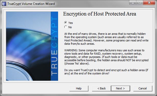 Select Encrypt the whole drive (the standard desktop support imaged