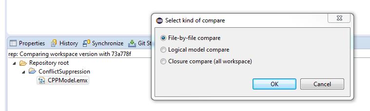 Starting RSARTE integration with EGit version 4.4.1, the possibility to invoke compare from context menu was removed.