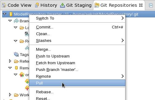 Fetch from the remote repository to retrieve the remote changes and then automatically merge the changes.