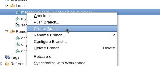 Then push the new branch to the remote repository.