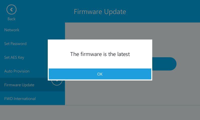 The LCD screen prompts New firmware, update now?. 3. Tap the OK soft key to confirm the update.