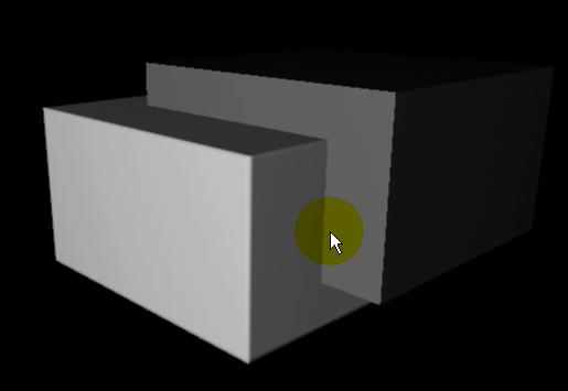 12) Let s try smoothing the intersection between 2 objects with different materials using mia round corners. Duplicate the cube, and move it a little bit away from the first one, so they still touch.