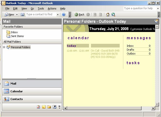 Configuring Outlook 2003 Outlook Configuration for NCMail Open Outlook 2003 No email account defined, Yet To add account to