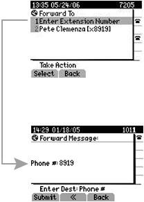 1. Push the (Reply) soft button on the IP Phone. This will display a list of pre-defined Page Responses. 2. Choose the desired Page Response from the list by using Up and Down keys and press (Select).