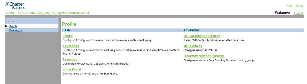 5.3.1 Modify Hunt Group Profile The Hunt Group Hunt Group Profile page is used to modify the profile information for a Hunt Group.