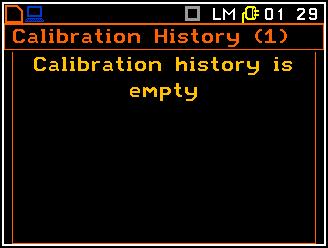 The opened window contains the date and time of the performed calibration measurement, the way the calibration was done (Calibr. By Measurement or Calibr.