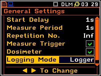 <ENTER> <ENTER> Data Logging screen view when Logger mode is switched on <ENTER> <ENTER> Data Logging screen view when Wave mode is switched on Activation of the event recording function The Event