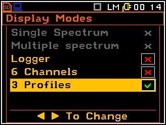 6 Channels presentation mode => 6 Profiles presentation mode => When all display modes in the Display Modes list are switched on they all are available and can be selected by means of <Alt> and < >,
