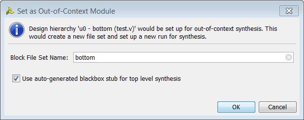 Using Synthesis 2. In the Set as Out-of-Context Module dialog bo