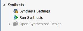Using Synthesis Using Synthesis Settings To set the synthesis options for the design, from the Synthesis section of the Flow Navigator: 1. Click the Synthesis Settings button, as shown in Figure 1-1.
