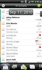 154 Email Sorting email messages You can sort email messages by date received, priority, subject, sender, or size. On the inbox, press MENU, tap Sort, and select from the sorting options.