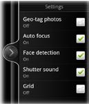 218 Camera Auto focusing Whenever you point the camera at a different subject or location, it shows the auto focus indicator at the center of the