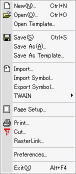 Simple Studio menu Functions [File] menu [New] (Ctrl + N) Selecting this command displays the [Page Setup] dialog box.