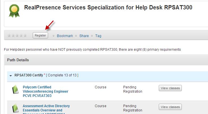 Registering for Specialization Tracks Step 1: Find the specialization either using the smart
