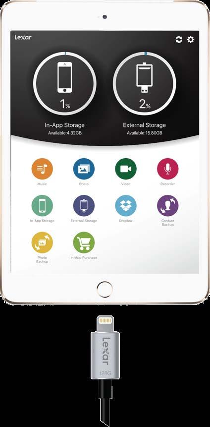 Setting up the Lexar Media Manager app Connect your Lexar ios-compatible product and download the