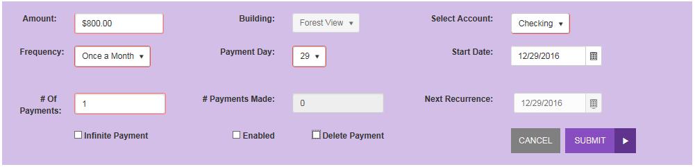 FIGURE 52 - DELETE RECURRING PAYMENT OPTION 8.