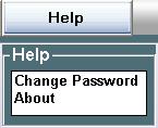 Help Types of Help (may vary) Change Password About this function will display the information about this application, including its version and other details.