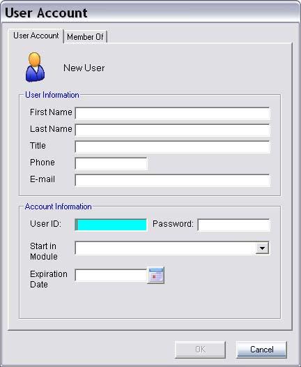 System Administration P.S Enterprise Manager User s Guide EDIT/ADD USER ACCOUNT USER ACCOUNT - USER INFORMATION First Name This field shows the last name of the selected user.