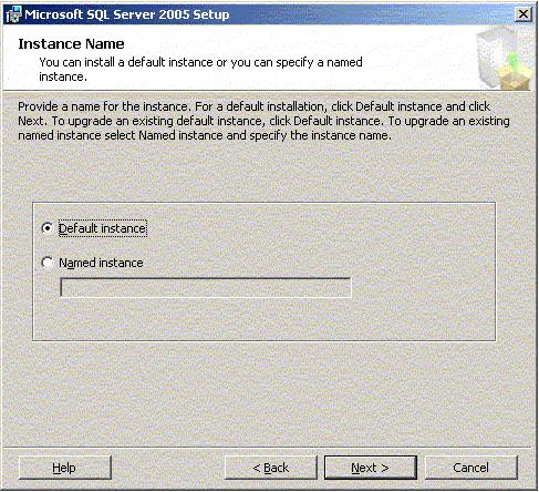 Installation Payment.Solution Enterprise Manager Make sure the Instance Name is set to Default Instance and press next.