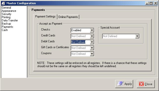 PAYMENTS Accept As Payment A variety of payment types are accepted in this version of Payment.Solution.