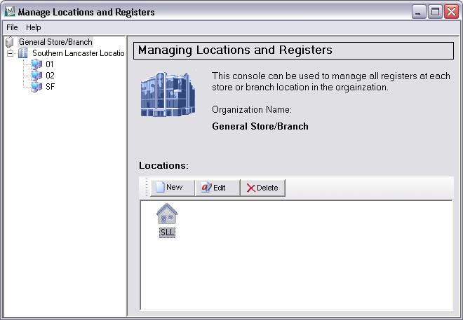 UPDATING, ADDING OR DELETING LOCATION INFORMATION To add a new location to the list of available locations, highlight the overall organization name from the Navigation Pane on the left.