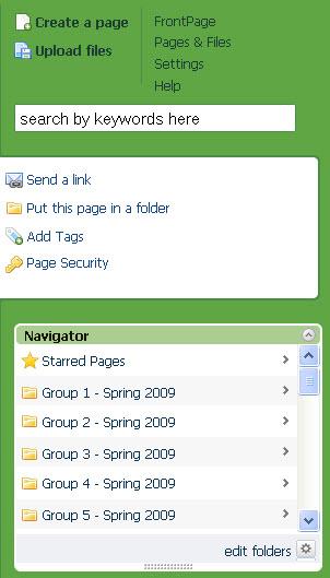 Editing your Account To edit your profile, email information, or return to your list of workspaces (wikis) click on the account link and the top, right corner of the page.