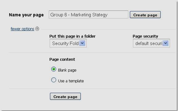 Creating a page (2 nd option) 1. Click on the Pages & Files link at the top of the menu bar. 2. Click the New button at the top of the page and choose Create a page 3.