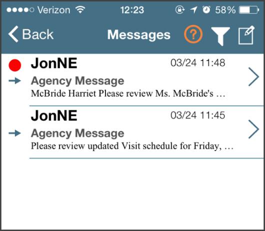 6. Messages: Review and respond to any messages sent to you from you Agency/Office.