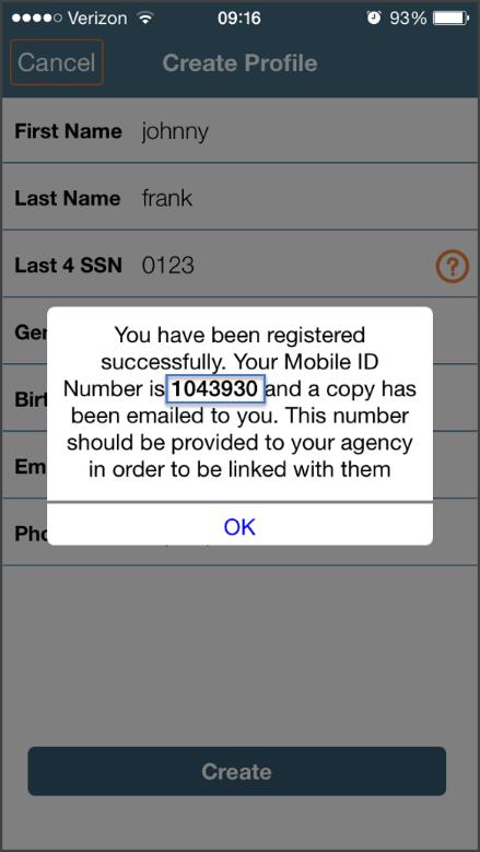 appear containing your Mobile ID: Step 3: Complete all the Fields Step