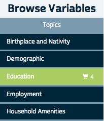 The variables in the EDATTAIN group will be added to your Data Cart.