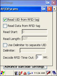 Chapter 3 Configuring MIRROR Terminal Emulation 3.2.2 RFID READER Select the check box to enable the RFID reader. Advanced settings are provided as shown below.