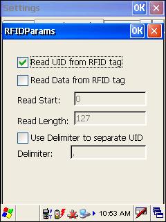 If only partial data is required, specify the start position and maximum length. Use Delimiter Select the check box and specify a delimiter to separate UID from data when both are read.