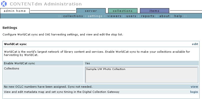 Figure 11: Log in to the Gateway from CONTENTdm Administration 2. Log in with the user ID and password you created when you registered with the Gateway. After logging in, you will be on the Home tab.
