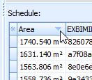 BIM Schedule now allows sorting of columns. Click on the column heading to sort the column. Click on the arrow head to invert the sort.