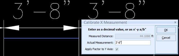 The Calibration dialog now supports imperial notation so drawings can be calibrated in inches/feet/yards including