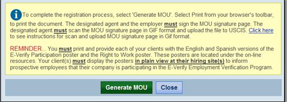 Enrollment is complete after the MOU is provided to the Client, and the Client signs
