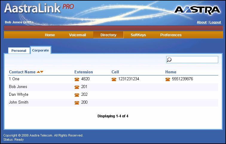 AastraLink Pro 160 IP Phone User Guide Making Calls Using the Web UI Dialing From the Phone Directory Use the following procedure to dial a phone number for a contact listed in your phone directory.