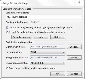 8. Click OK on all open dialog boxes. You re now ready to sign and encrypt email. Configure Thunderbird See this webpage for instructions. You re now ready to sign and encrypt email. Digitally sign email To learn how to digitally sign email, click one of the links below.