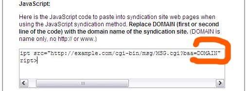 The JavaScript code can be used whether or not the remote syndicating web site has PHP enabled.