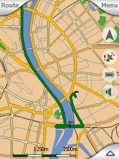 You decide to remove the last via point, the bridge. Tap the map near this route point.