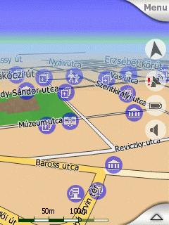 Having all of them displayed on the map would make the map too crowded. To avoid this, igo lets you select which POIs to show and which ones to hide (4.7.2.