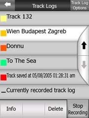 Tip: If you wish to see the track log currently being recorded, tap on it twice to make it visible.
