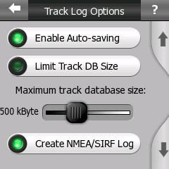 igo will automatically start recording the track log as soon as GPS position is available.