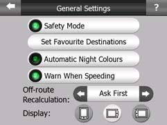 General settings These are the basic settings of igo. 5.1.